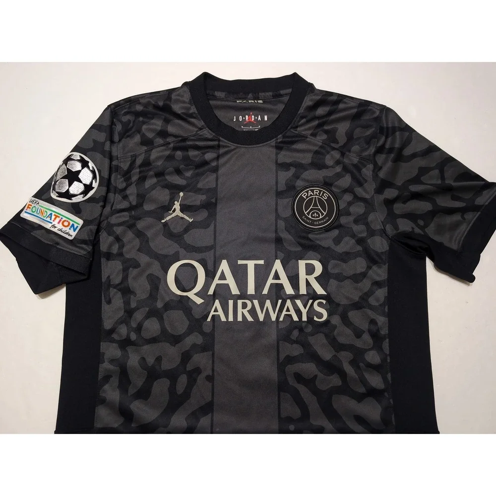 Jordan Paris Saint Germain Jersey Men M Black Mbappe 2023-24 3rd Kit PSG DX9823